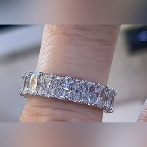 18k white gold 5 Ct eternity band engagement wedding anniversary ring moissanite